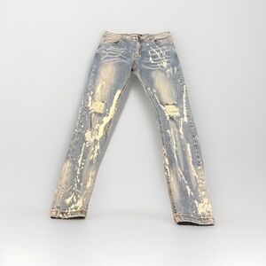 Skinny Jeans Collection New Condition Paint Splatter Distressed Size 32 Vintage